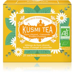 LemonThyme-Chamomile-Orange leaves yrttihauduke Kusmi tea Luomu